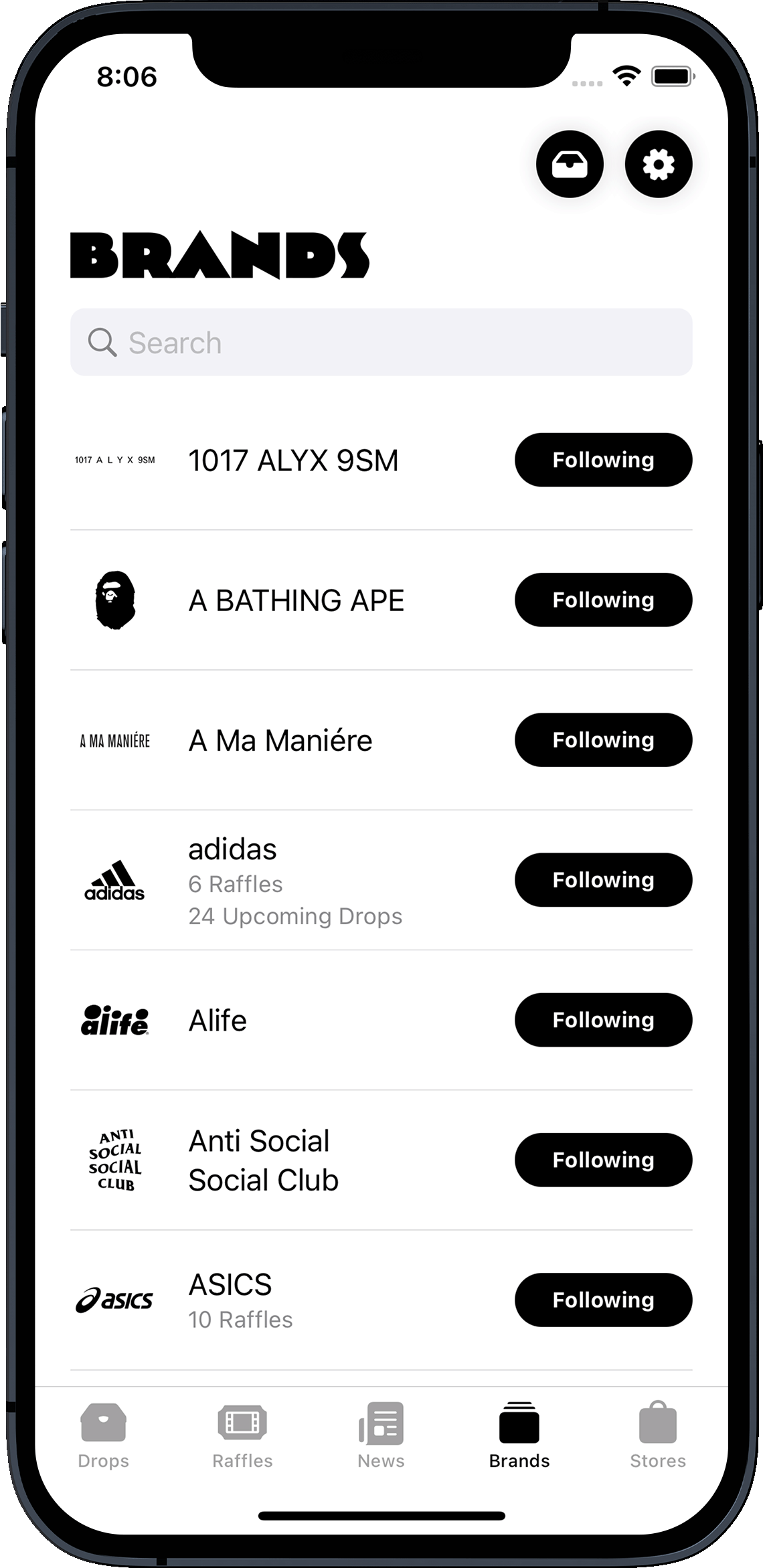  Mockup of Next Drop running on the iPhone
